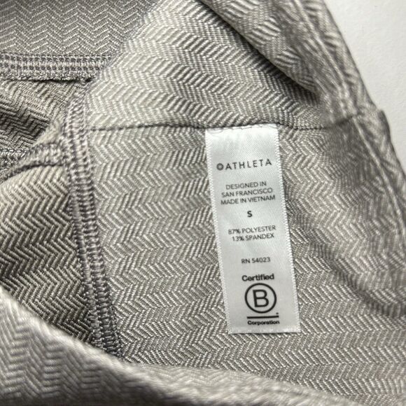 Athleta Delancey Herringbone Tight Legging Moto Gray Zip Back Pockets Size small - Picture 5 of 8